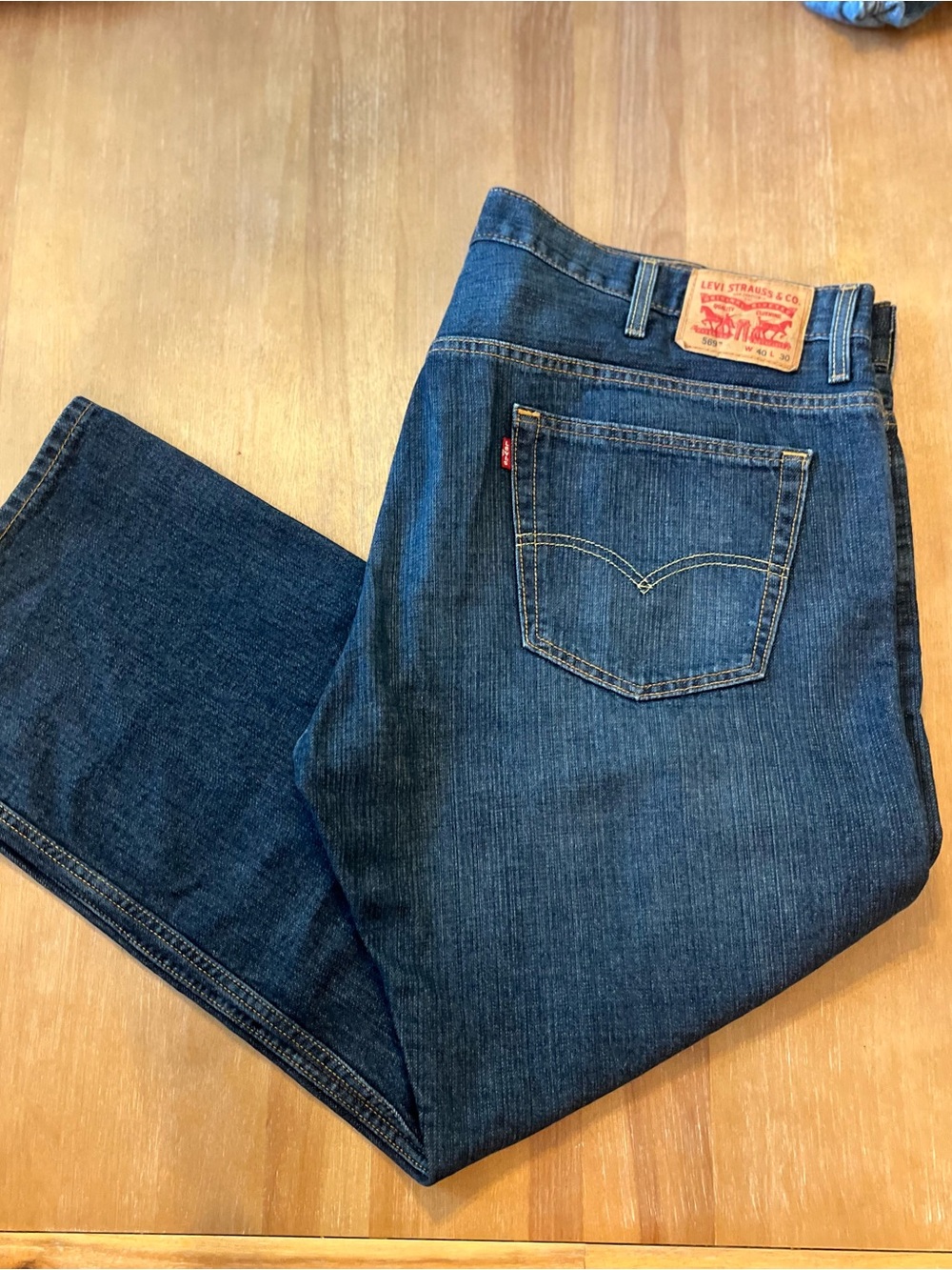 Levi's 569 Loose Straight Jeans Men's 40x30 (act 43x29) Dark Whiskered cotton